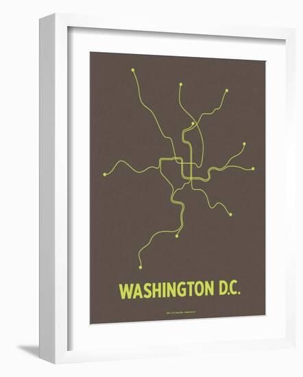 Washington D.C. (Charcoal Brown & Lime)-LinePosters-Framed Serigraph