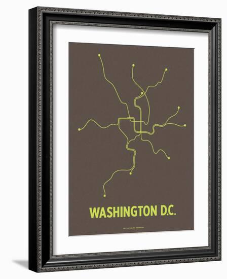 Washington D.C. (Charcoal Brown & Lime)-LinePosters-Framed Serigraph