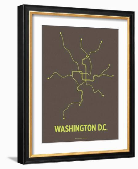 Washington D.C. (Charcoal Brown & Lime)-LinePosters-Framed Serigraph