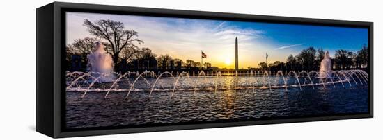 Washington D.C. - Fountains and World War II Memorial at Sunrise, Washington D.C.-null-Framed Stretched Canvas