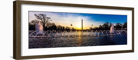 Washington D.C. - Fountains and World War II Memorial at Sunrise, Washington D.C.-null-Framed Photographic Print