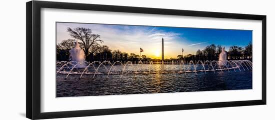 Washington D.C. - Fountains and World War II Memorial at Sunrise, Washington D.C.-null-Framed Photographic Print