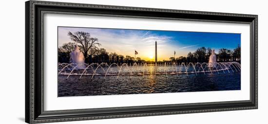 Washington D.C. - Fountains and World War II Memorial at Sunrise, Washington D.C.-null-Framed Photographic Print