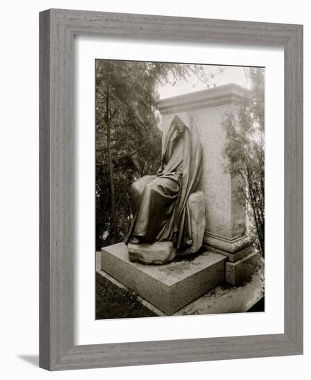 Washington, D.C., Grief (Adams Monument) by St. Gaudens, Rock Creek Cemetery-null-Framed Photo