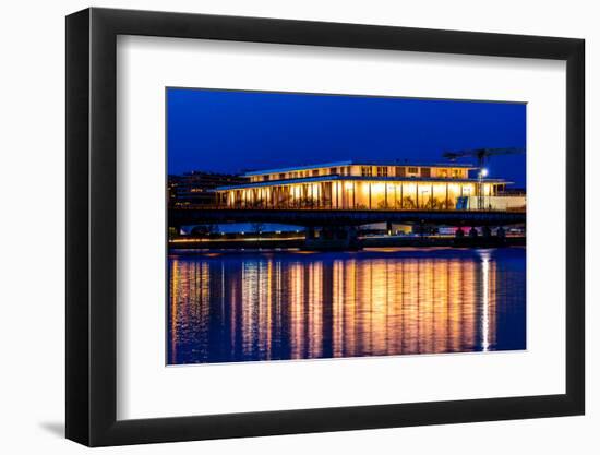 WASHINGTON D.C. -Kennedy Center Performing Arts with reflection on Potomac River - Washington D.C.-null-Framed Photographic Print
