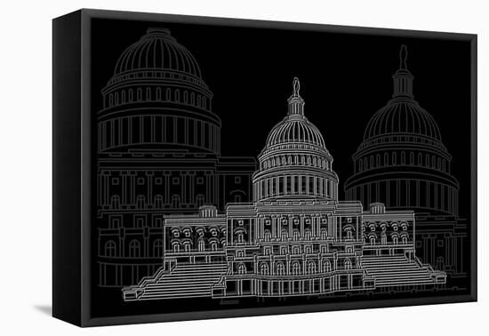 Washington D.C. Night-Cristian Mielu-Framed Stretched Canvas