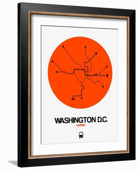Washington D.C. Orange Subway Map-NaxArt-Framed Art Print