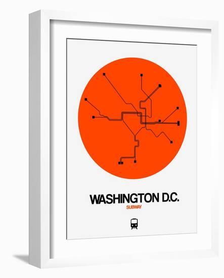 Washington D.C. Orange Subway Map-NaxArt-Framed Art Print