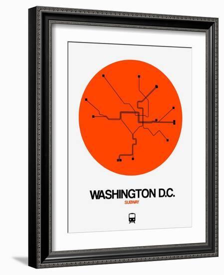 Washington D.C. Orange Subway Map-NaxArt-Framed Art Print