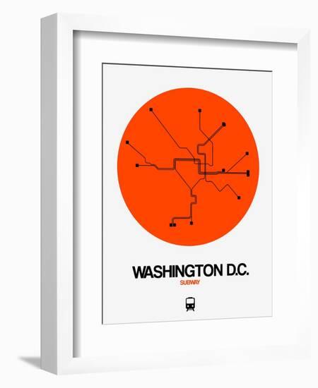 Washington D.C. Orange Subway Map-NaxArt-Framed Premium Giclee Print