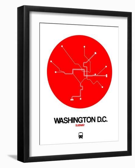 Washington D.C. Red Subway Map-NaxArt-Framed Art Print