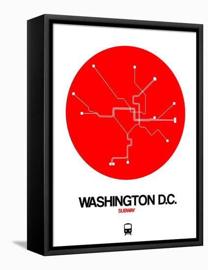 Washington D.C. Red Subway Map-NaxArt-Framed Stretched Canvas