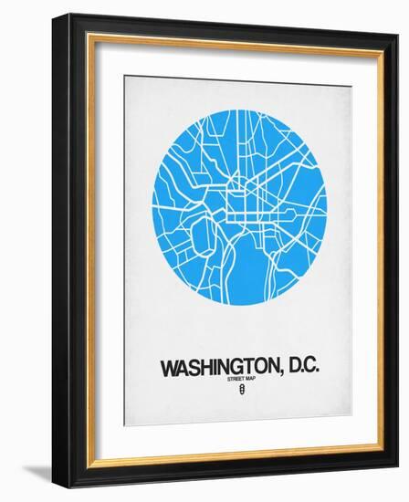 Washington, D.C. Street Map Blue-NaxArt-Framed Art Print