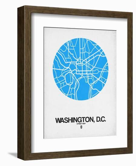 Washington, D.C. Street Map Blue-NaxArt-Framed Art Print
