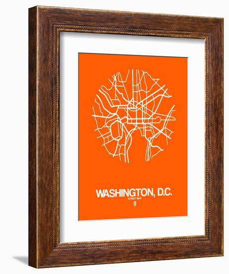 Washington, D.C. Street Map Orange-NaxArt-Framed Art Print