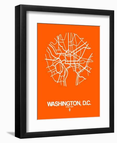 Washington, D.C. Street Map Orange-NaxArt-Framed Art Print