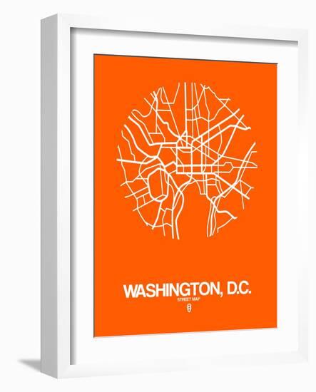 Washington, D.C. Street Map Orange-NaxArt-Framed Art Print