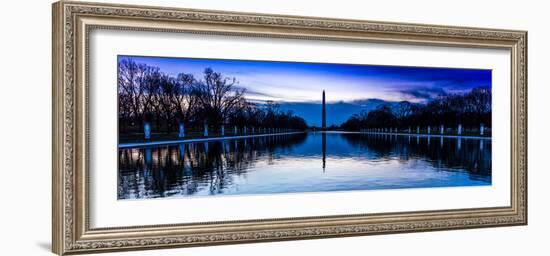 WASHINGTON D.C. - Washington Monument and reflecting pond at sunrise, Washington D.C.-null-Framed Photographic Print