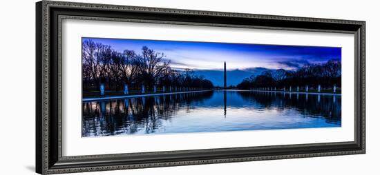 WASHINGTON D.C. - Washington Monument and reflecting pond at sunrise, Washington D.C.-null-Framed Photographic Print