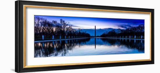 WASHINGTON D.C. - Washington Monument and reflecting pond at sunrise, Washington D.C.-null-Framed Photographic Print