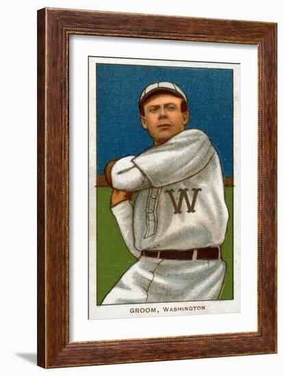 Washington D.C., Washington Nationals, Bob Groom, Baseball Card-Lantern Press-Framed Art Print