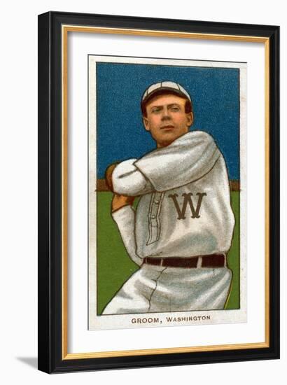 Washington D.C., Washington Nationals, Bob Groom, Baseball Card-Lantern Press-Framed Art Print