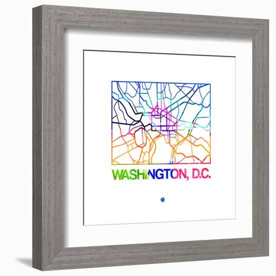 Washington D.C. Watercolor Street Map-NaxArt-Framed Art Print