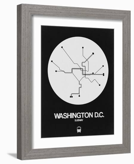 Washington D.C. White Subway Map-NaxArt-Framed Art Print