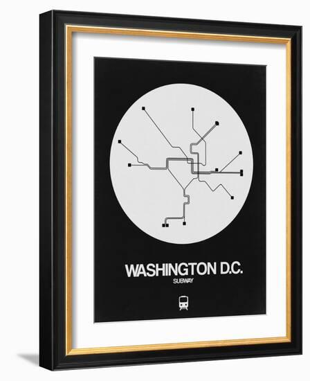 Washington D.C. White Subway Map-NaxArt-Framed Art Print