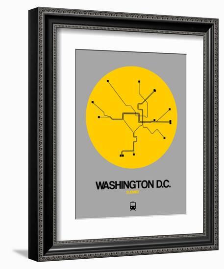 Washington D.C. Yellow Subway Map-NaxArt-Framed Art Print