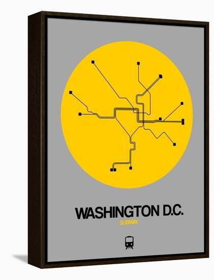 Washington D.C. Yellow Subway Map-NaxArt-Framed Stretched Canvas