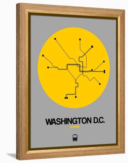 Washington D.C. Yellow Subway Map-NaxArt-Framed Stretched Canvas