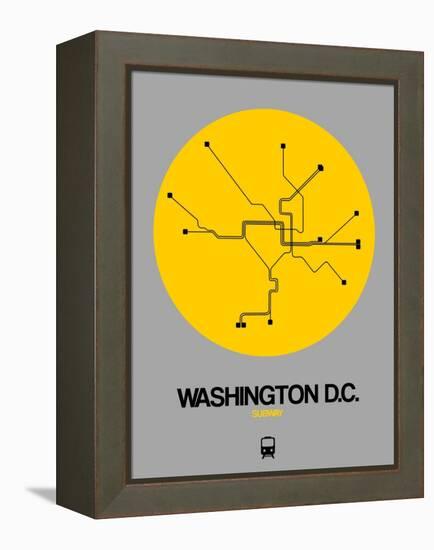 Washington D.C. Yellow Subway Map-NaxArt-Framed Stretched Canvas