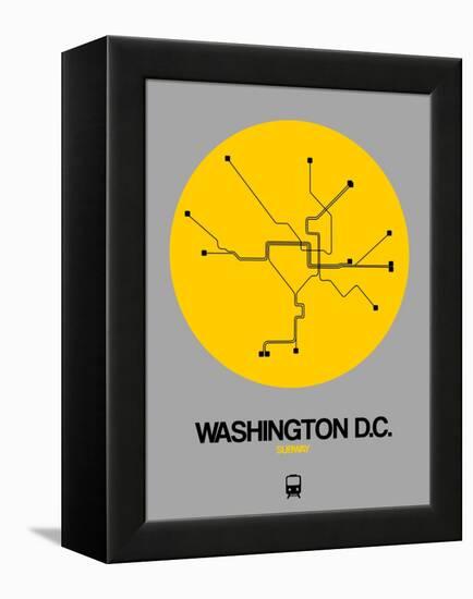 Washington D.C. Yellow Subway Map-NaxArt-Framed Stretched Canvas