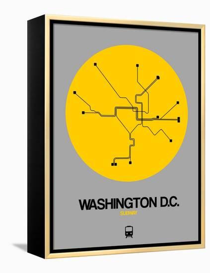 Washington D.C. Yellow Subway Map-NaxArt-Framed Stretched Canvas