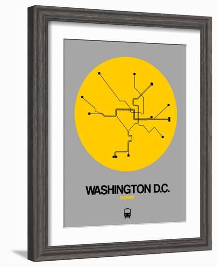 Washington D.C. Yellow Subway Map-NaxArt-Framed Art Print