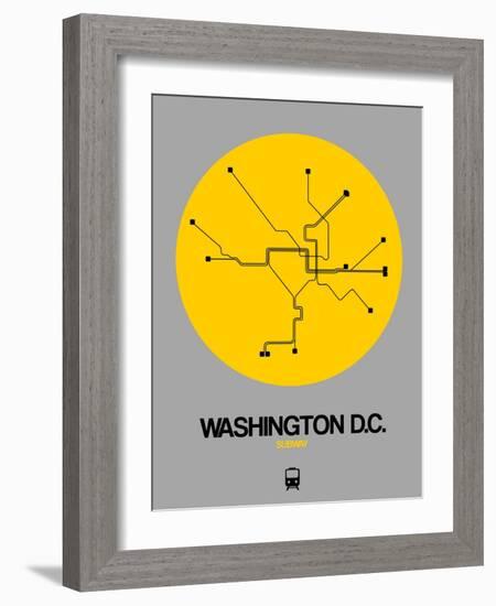 Washington D.C. Yellow Subway Map-NaxArt-Framed Art Print