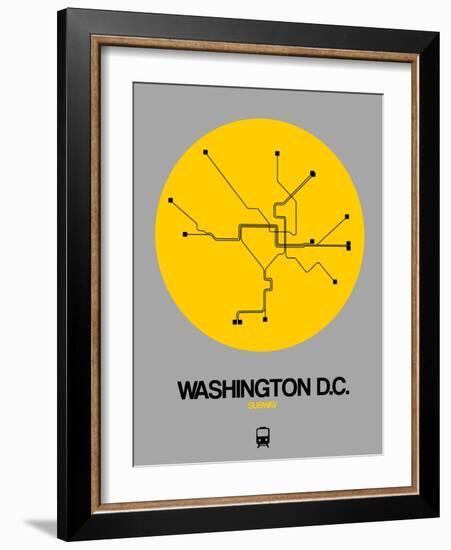 Washington D.C. Yellow Subway Map-NaxArt-Framed Art Print