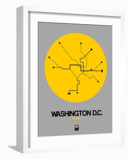 Washington D.C. Yellow Subway Map-NaxArt-Framed Art Print