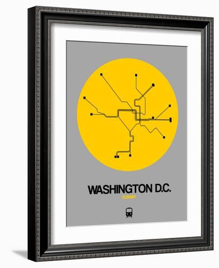 Washington D.C. Yellow Subway Map-NaxArt-Framed Art Print