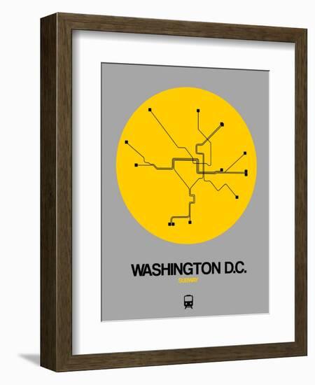 Washington D.C. Yellow Subway Map-NaxArt-Framed Premium Giclee Print