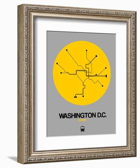 Washington D.C. Yellow Subway Map-NaxArt-Framed Art Print