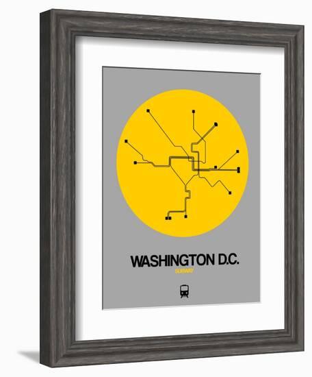 Washington D.C. Yellow Subway Map-NaxArt-Framed Art Print