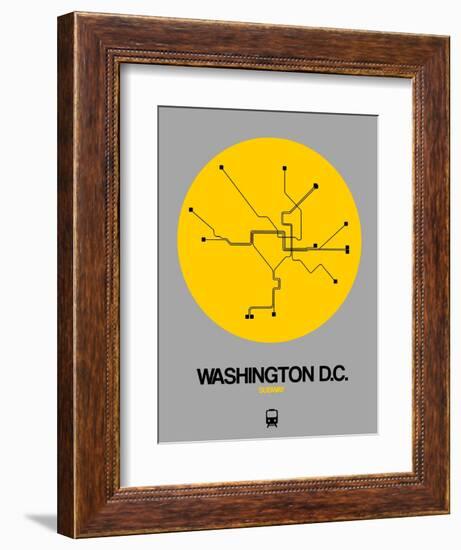 Washington D.C. Yellow Subway Map-NaxArt-Framed Art Print