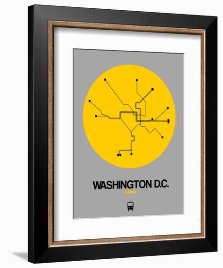 Washington D.C. Yellow Subway Map-NaxArt-Framed Art Print