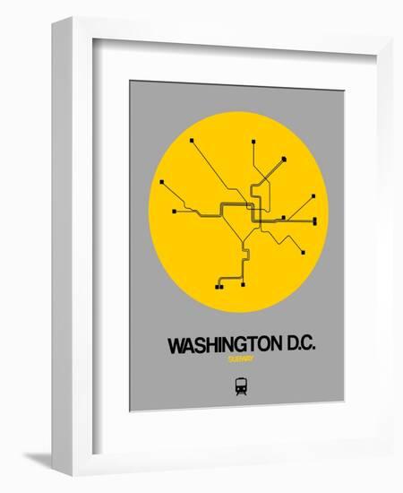 Washington D.C. Yellow Subway Map-NaxArt-Framed Art Print