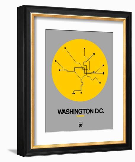 Washington D.C. Yellow Subway Map-NaxArt-Framed Art Print