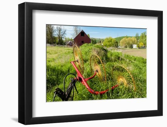 Washington, Dayton. Barn and Hay Rake, Walla Walla Wine Country-Richard Duval-Framed Photographic Print