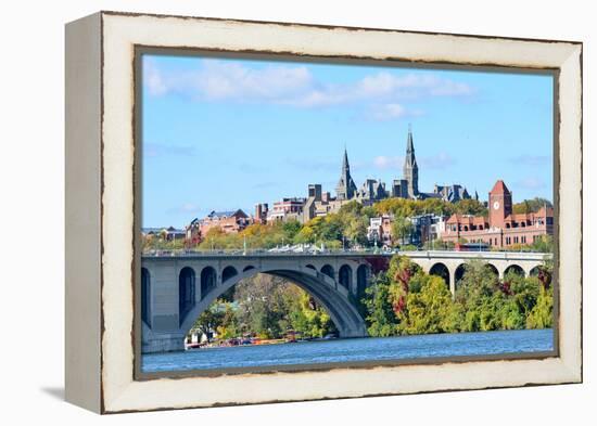 Washington Dc, a View from Georgetown and Key Bridge in Autumn-Orhan-Framed Premier Image Canvas