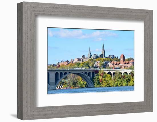 Washington Dc, a View from Georgetown and Key Bridge in Autumn-Orhan-Framed Photographic Print